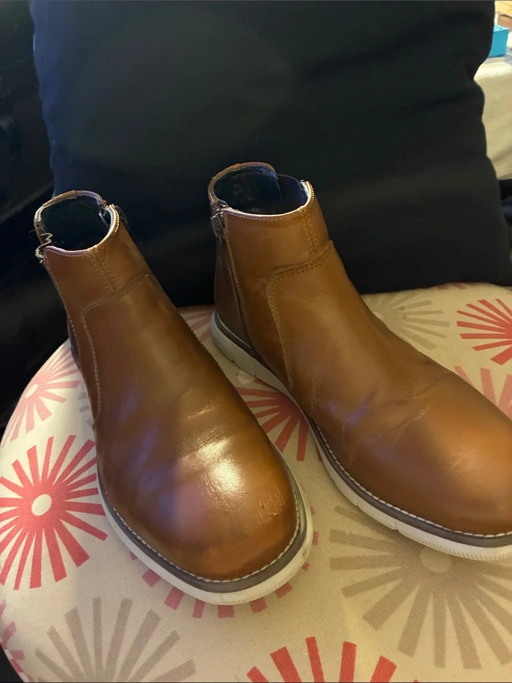 Youth Boy’s Tan Leather Chelsea-Style Ankle Boots Johnson & Murphy Holden Chel